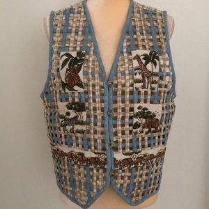 Vintage Casey & Max Safari Animal Vest